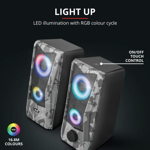 Boxe Stereo GXT 606 Javv RGB-Illuminated 2.0, 6W, camuflaj - imagine 5