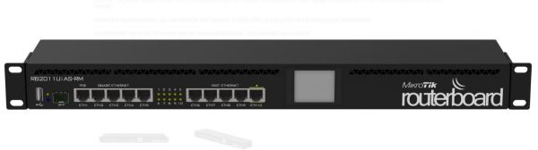 ROUTER MIKROTIK RB2011UIAS-RM, 5xLAN Fast Etherne, 5xLAN Gigabit, USB ,LCD,