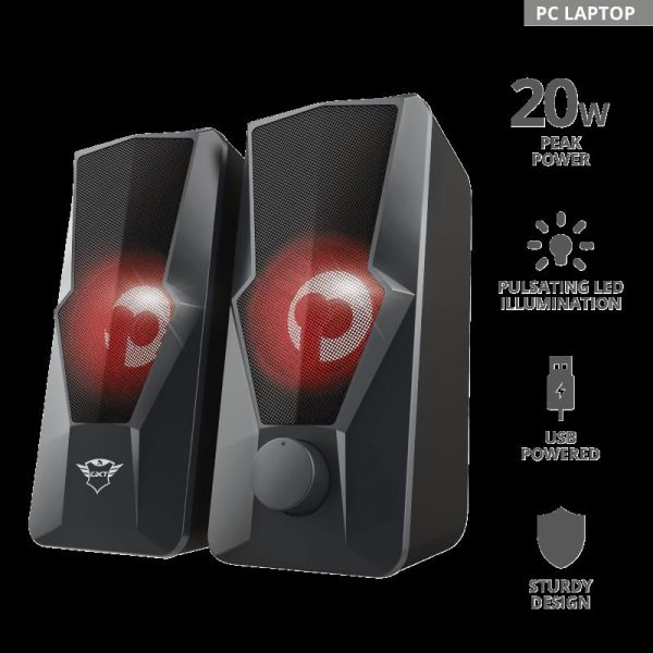 Boxe Stereo Trust GXT 610 Argus, 10W, rosu - imagine 3