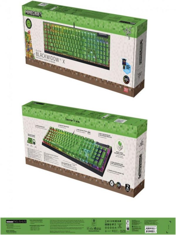 Tastatura mecanica gaming BlackWidow V4 X (Green Switch) - Minecraft - imagine 5