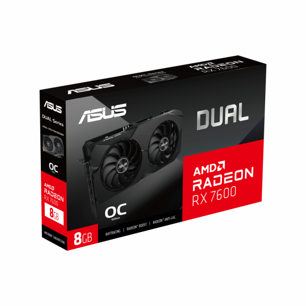 Placa Video Asus Dual Radeon RX7600 OC 8GB, GDDR6, 128BIT,