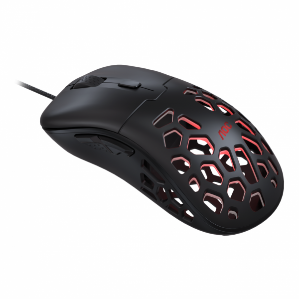 Mouse AOC GM510B, ergonomic, USB 2.0, 16000DPI, 6 butoane, RGB, - imagine 5