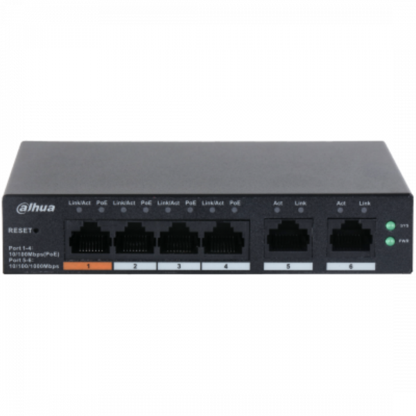 DAHUA 6 port Managed Desktop switch, CS4006-4ET-60, Interfata: Port 1-4: - imagine 4
