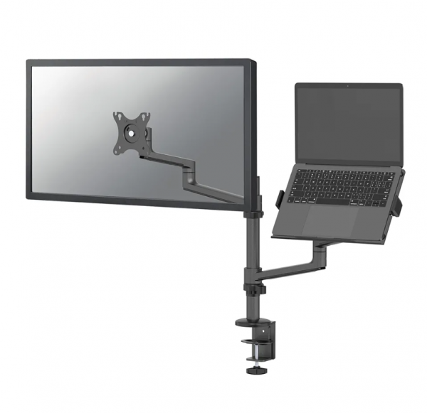 Suport dublu laptop de birou Neomounts DS20-425BL2; pentru display-uri cu
