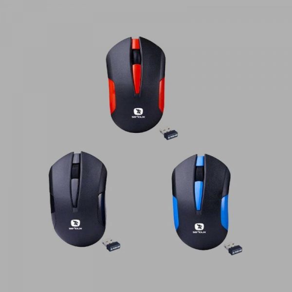 Mouse Serioux wireless, Drago 300, 1000dpi, albastru, baterie AAinclusa, receptor - imagine 3