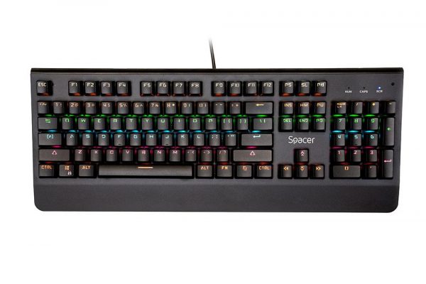Tastatura Spacer SPKB-MK-01 cu fir, USB, switch-uri mecanice albastre, 50 - imagine 3