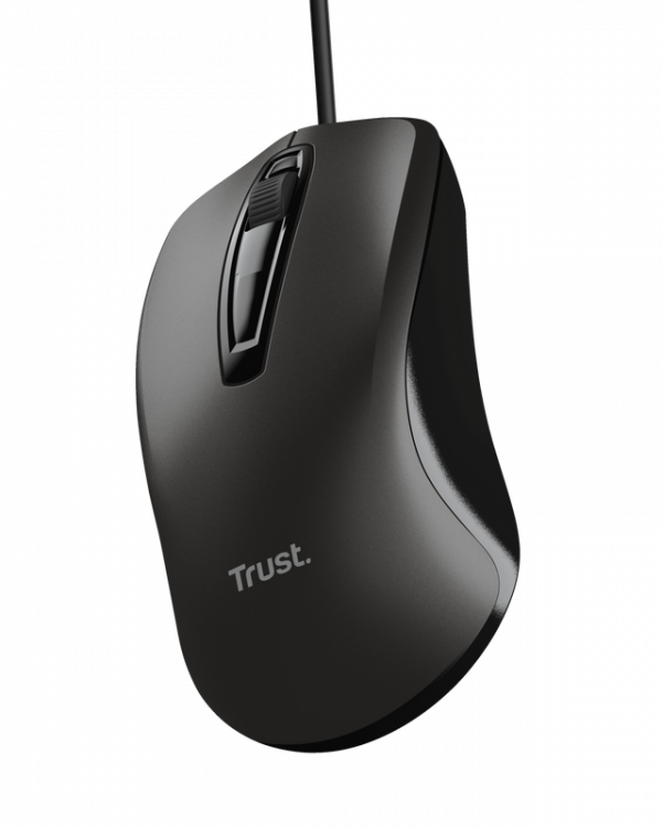 Mouse Trust cu fir, optic, rezolutie maxima 1200 DPI, negru - imagine 3