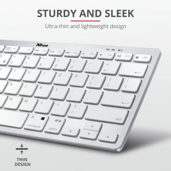 Tastatura Trust Nado, Bluetooth Wireless, alba - imagine 5