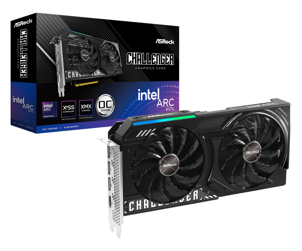 Placa Video ASROCK INTEL ARC B570 CHALLENGER 10GB OC GDDR6