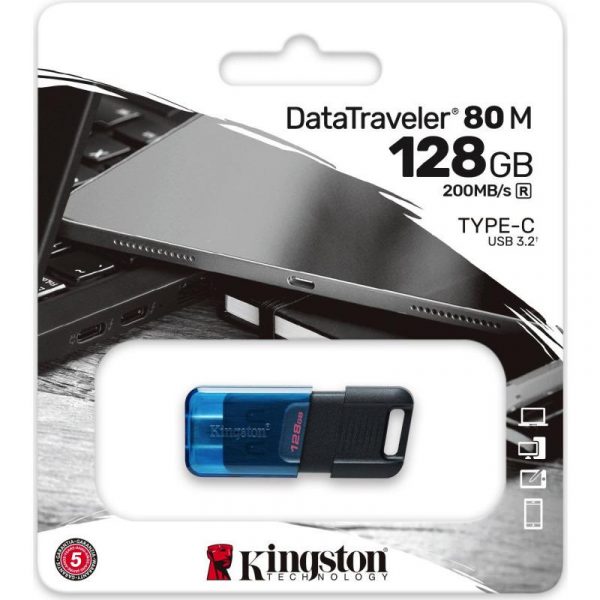 Memorie USB Flash Drive Kingston 128GB Data Traveler 80, USB-C - imagine 4