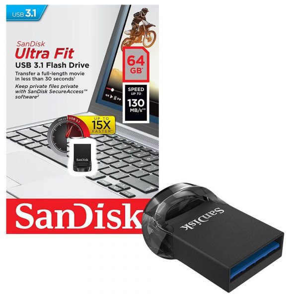 Memorie USB Flash Drive SanDisk Ultra Fit, 64GB, USB 3.1 - imagine 3