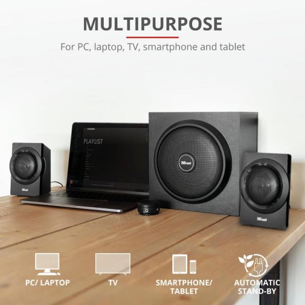 Sistem audio Trust Yuri 2.1, 60W, negru - imagine 7