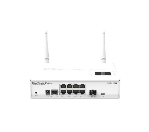 SWITCH MIKROTIK CRS109-8G-1S-2HND-IN, 8xLAN Gigabit, 1x SFP cage, LCD ,1000mW