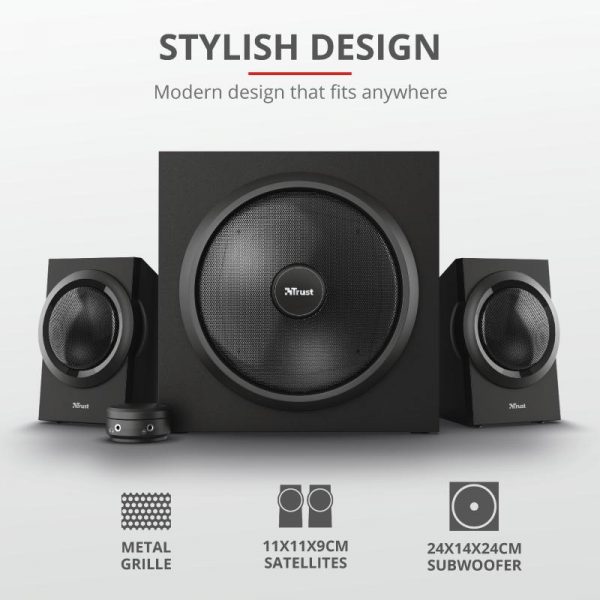 Sistem audio Trust Yuri 2.1, 60W, negru - imagine 6