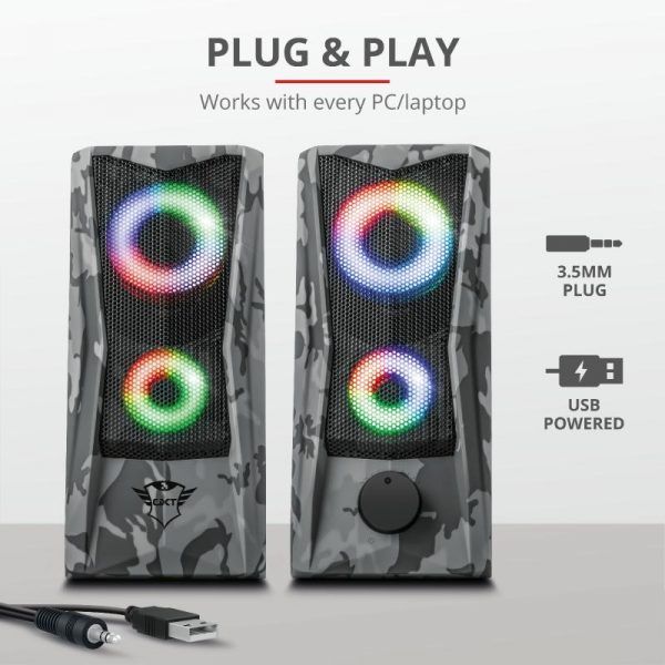Boxe Stereo GXT 606 Javv RGB-Illuminated 2.0, 6W, camuflaj - imagine 4