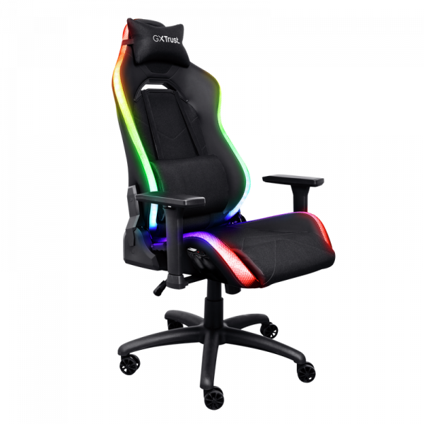 Scaun gaming Trust GXT 719 Ruya, iluminare RGB, 5 roti,