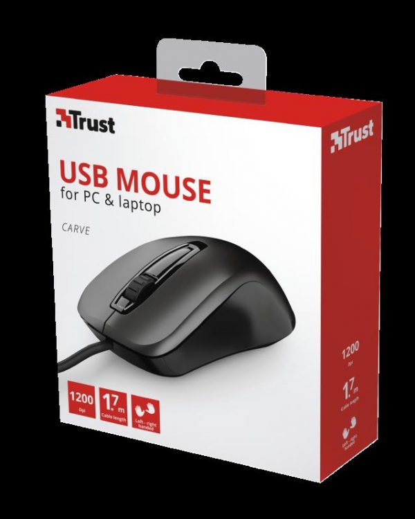 Mouse Trust Carve, USB Mouse, negru - imagine 9