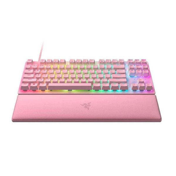 Tastatura Razer Huntsman V2 Tenkeyless (Red Switch), cu fir, roz - imagine 3