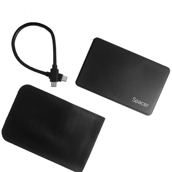 Rack extern HDD/SSD 2.5" Spacer USB-C 3.1 negru - imagine 5