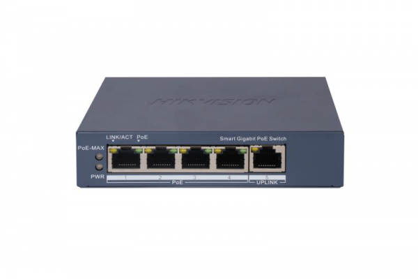 Switch PoE Hikvision DS-3E1505P-EI, 4 × Gigabit PoE port,1 ×