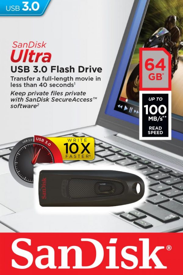 Memorie USB Flash Drive SanDisk Ultra, 64GB, USB 3.0 - imagine 3