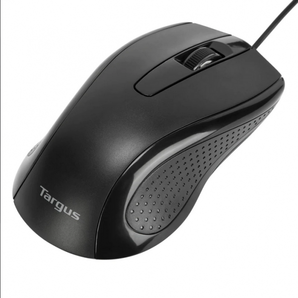 Targus Mouse Antimicrobial cu fir, full size, optic, negru - imagine 4