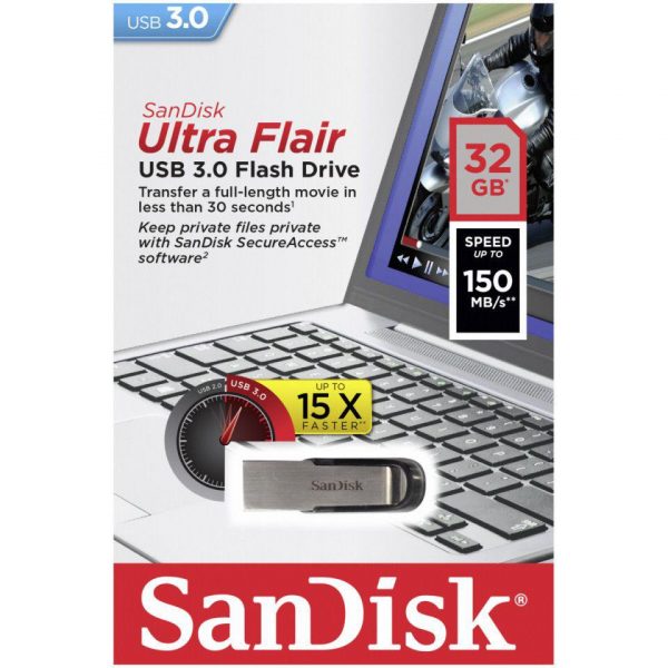 Memorie USB Flash Drive SanDisk Ultra Flair, 32GB, USB 3.0 - imagine 3