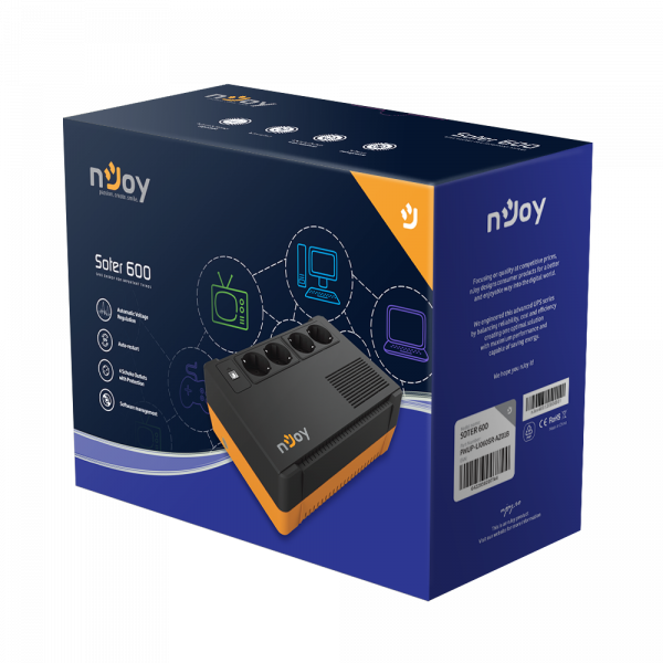 UPS nJoy Soter 600, 600VA/ 360W, 4 Prize Schuko cu