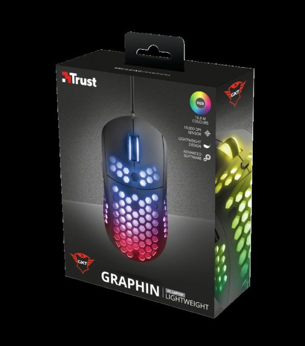 Mouse Trust GXT 960, Graphin Ultra-lightweight Gaming Mouse, negru - imagine 15