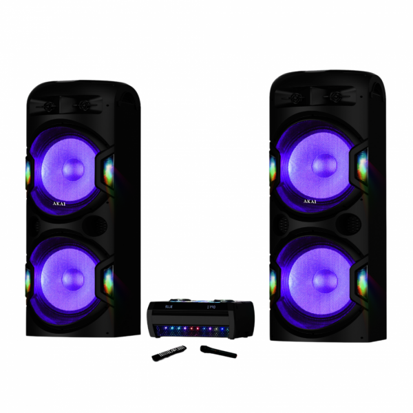 Sistem audio dual cu amplificator Akai, bluetooth V5.0, difuzoare 4