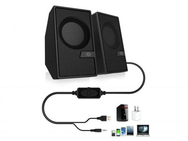 CONCEPTRONIC BJORN02B 2.0-Channel Computer Speaker with Bluetooth, 6W, 63 x - imagine 4
