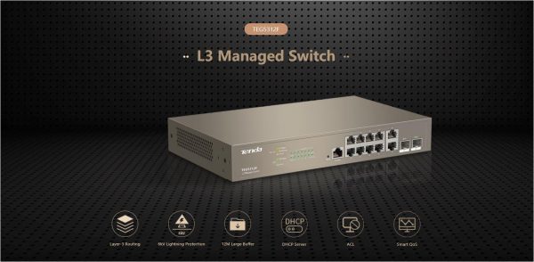 Switch Tenda TEG5312F, 12 port, 10/100/1000 Mbps - imagine 3