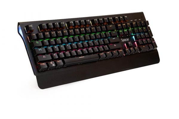 Tastatura Spacer SPKB-MK-01 cu fir, USB, switch-uri mecanice albastre, 50
