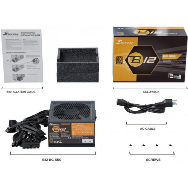 Sursa Seasonic B12 BC-550 80+ Bronze 550W - imagine 6