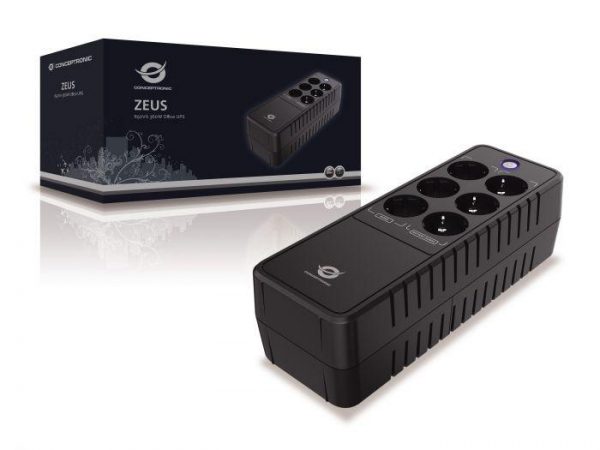 Conceptronic ZEUS05E 650VA 360W UPS, Schuko x 6 (3x surge