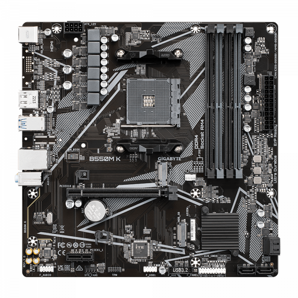 Placa de baza Gigabyte B550M K AM4 DDR4 - imagine 3