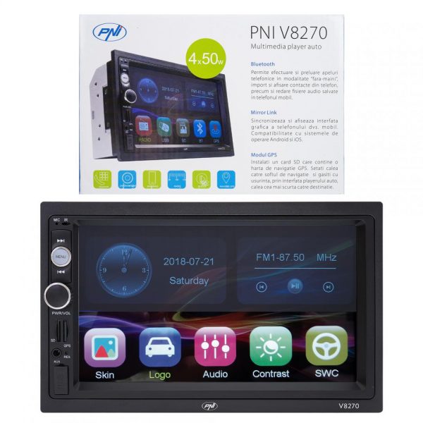 Navigatie multimedia PNI V8270 2 DIN cu GPS MP5, touch