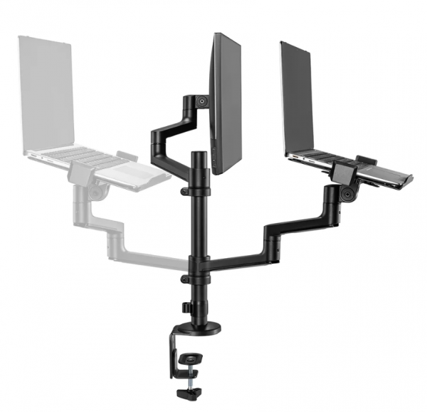 Suport dublu laptop de birou Neomounts DS20-425BL2; pentru display-uri cu - imagine 3