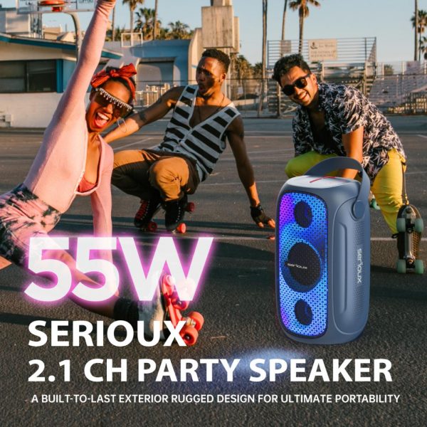 Boxa portabila Serioux PartyBoom, putere RMS: 55W, raport S/N - imagine 4