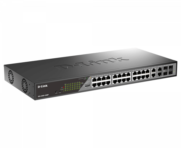 D-Link Switch DSS-200G-28MP,24 x 10/100/1000 Mbps PoE, 4 x Combo - imagine 3