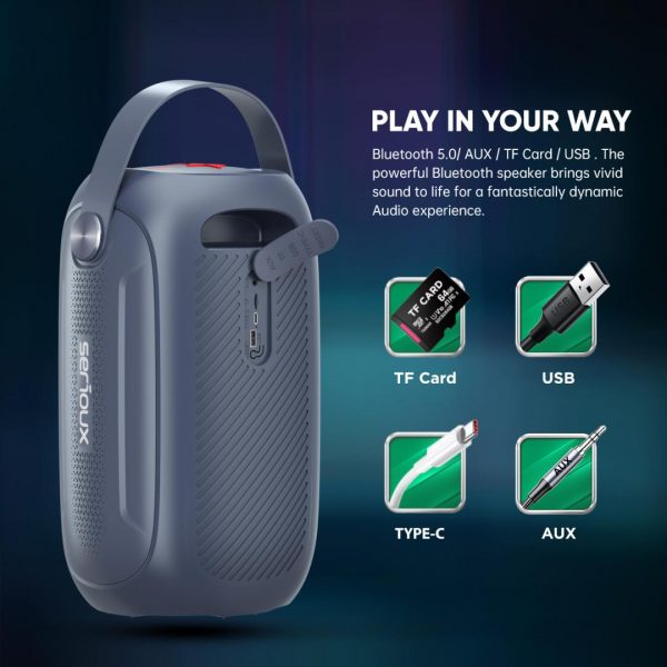 Boxa portabila Serioux PartyBoom, putere RMS: 55W, raport S/N - imagine 10