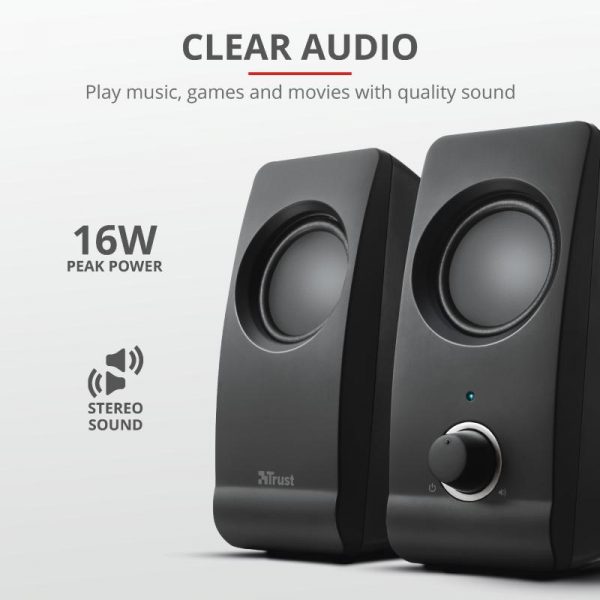 Boxe Stereo Trust Remo 2.0 Speaker Set, 8W, negru - imagine 5