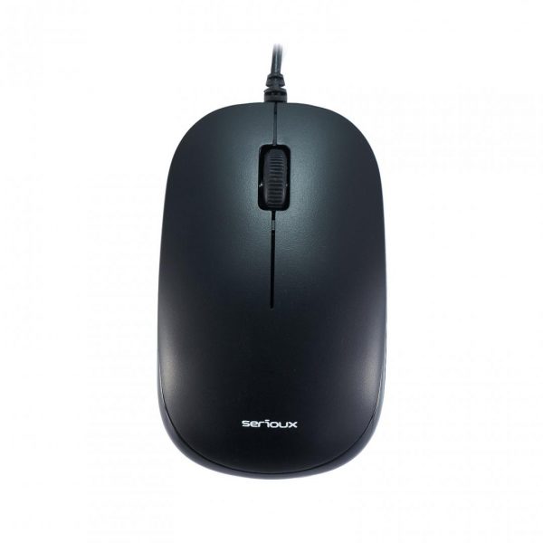 Mouse Serioux cu fir, optic, Noblesse 9800M, 1000dpi, negru, ambidextru, - imagine 3