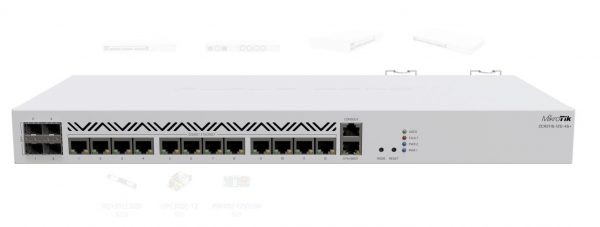 MIKROTIK, 16 Port Wired Router, CCR2116-12G-4S+, Procesor:2Ghz, 16 mb RAM,