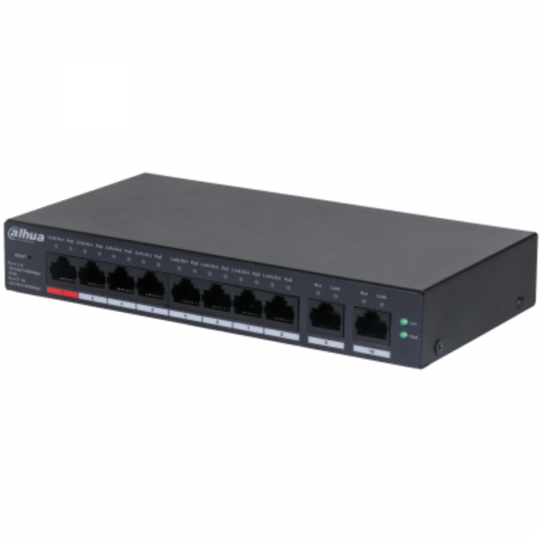 Dahua 10-Port Cloud Managed Desktop Gigabit Switch cu 8-Port PoE,
