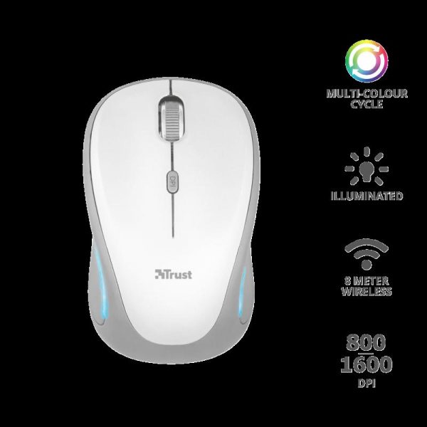 Mouse Trust Yvi FX, Wireless, alb - imagine 3