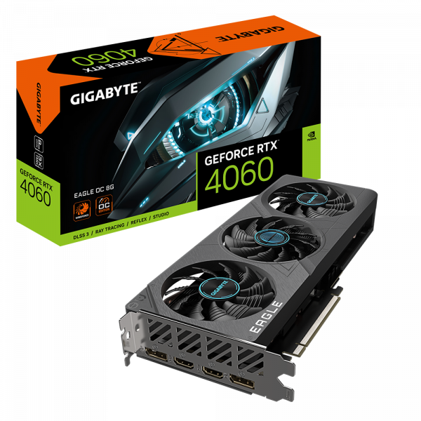 Placa video Gigabyte GeForce RTX 4060 EAGLE OC 8GB, GDDR6,
