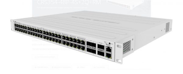 SWITCH MIKROTIK CRS354-48P-4S+2Q+RM, 48xLAN Gigabit, 4xSFP, 2x40G QSFP, POE 700W