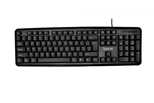 Tastatura Spacer SPKB-520 cu fir, USB, 104 taste, anti-spill, negru - imagine 3