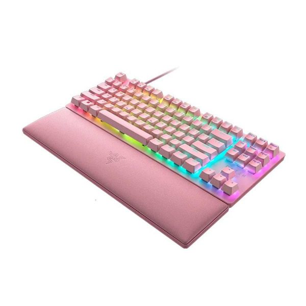 Tastatura Razer Huntsman V2 Tenkeyless (Red Switch), cu fir, roz - imagine 4